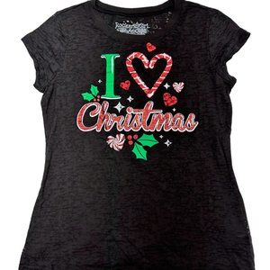 Rocker Girl I Love Christmas Tee (XL/15-17)